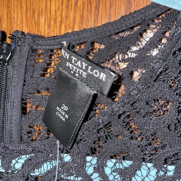 Ann Taylor Petite Black and White Floral Lace Dress - Picture 9 of 10